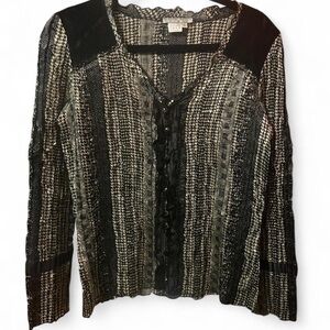 Alberto Makali Black and White Patterned Top